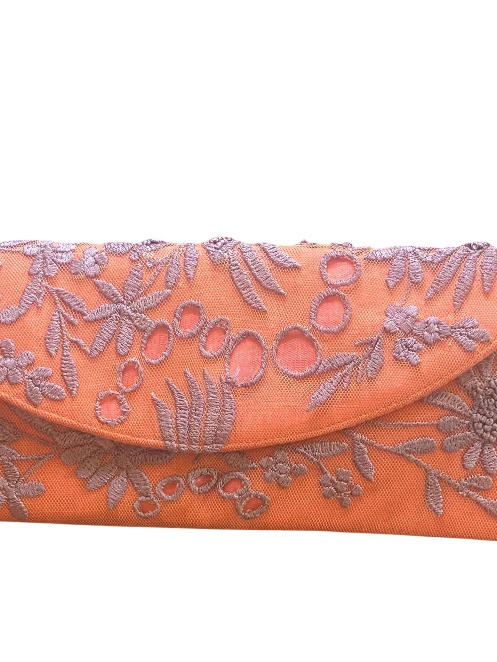 Chan Luu Orange Embroidered Women's Clutch with Tag (minimal wear and tear)